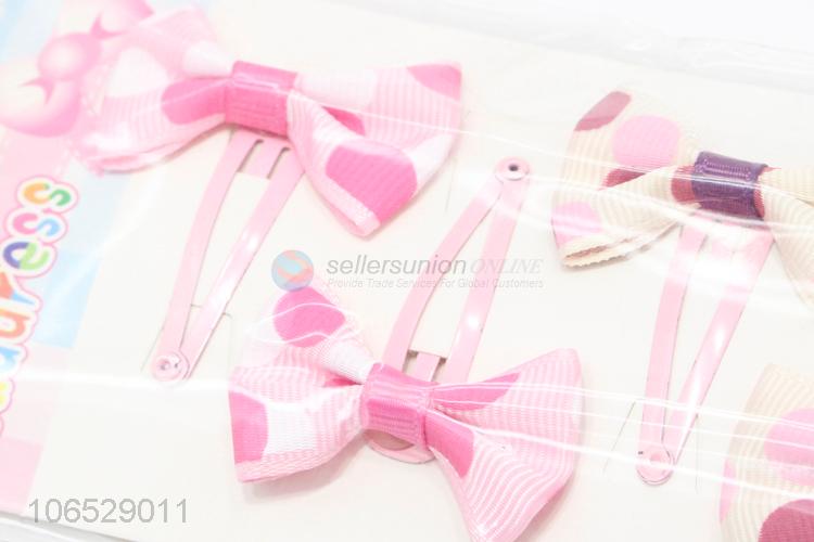 Good Quality Kid Girls Bow Hairpin Fancy Sweet Hairpin Set