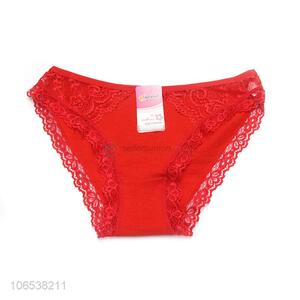 Factory Wholesale Lady Underwear Cotton Panties With Lace Decoration