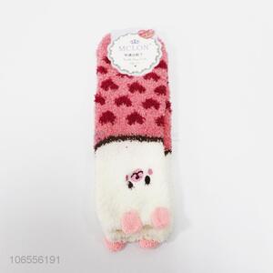 Factory price lady thicker plush socks cute winter warm socks