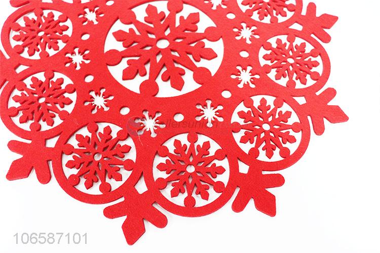 High sales decorative hollowed-out glitter snowflake EVA placemat