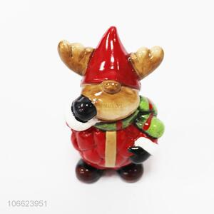 Suitable price home decoration Christmas reindeer statue ceramic figurine