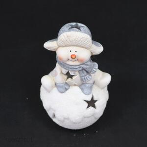 Cute Design Christmas Decorative LED Ceramic Ornament