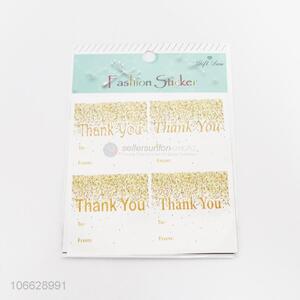 China OEM golden thank you sticker for promotions