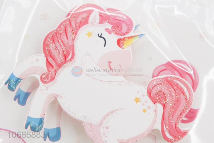 High Quality Unicorn Pattern Gold Powder Greeting Card