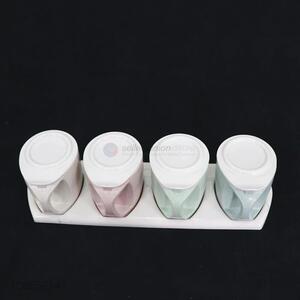 High sales kitchenware 4pcs wheat plastic condiment box set