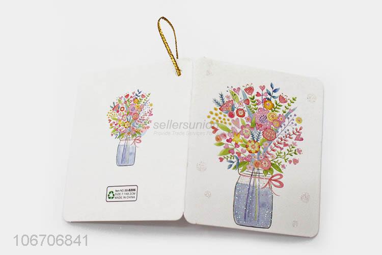 Suitable price rectangle flower printed paper greeting card