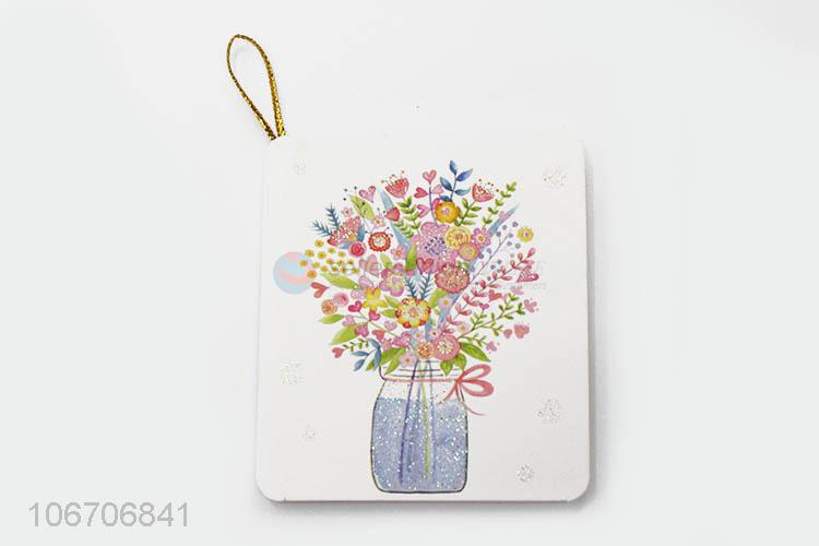 Suitable price rectangle flower printed paper greeting card