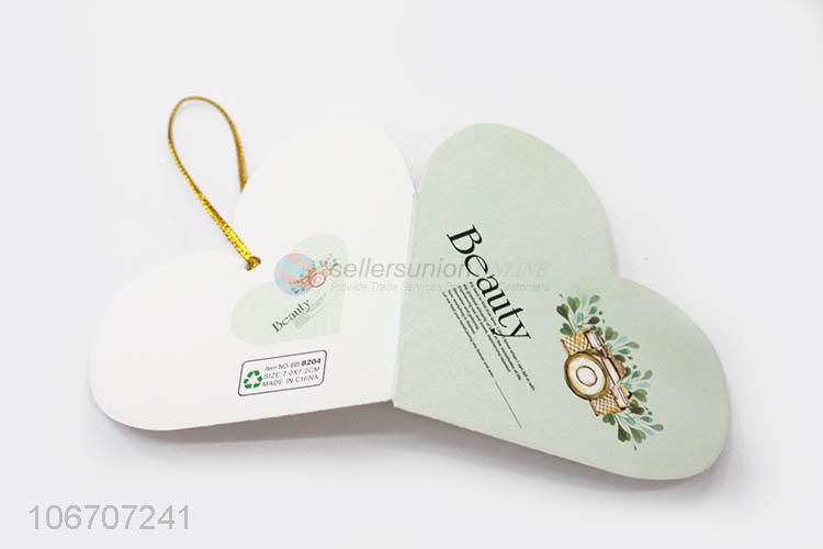 Wholesale fashion custom logo heart shape paper greeting card