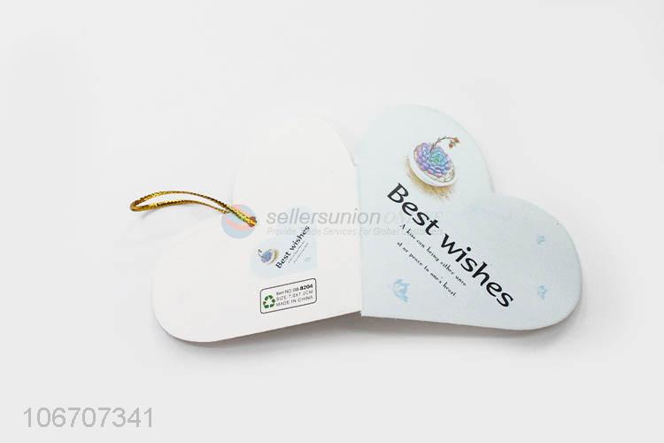 Professional supplier custom logo heart shape paper greeting card