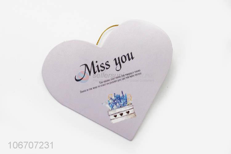 High sales custom logo heart shape paper greeting card