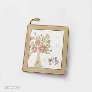 Factory direct sale rectangle flower printed paper greeting card