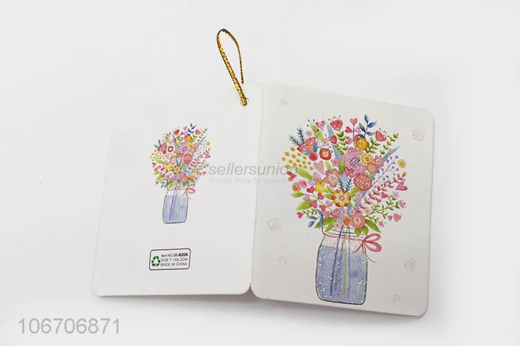 Hot sales rectangle flower printed paper greeting card