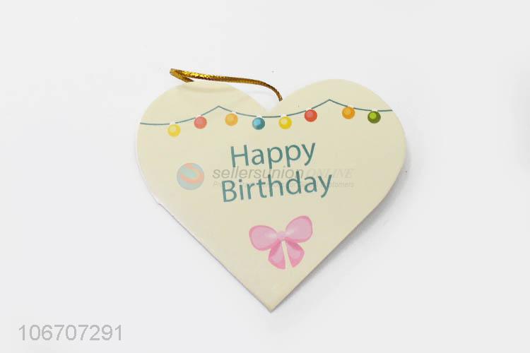 Factory price custom logo heart shape paper greeting card