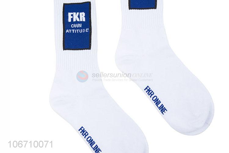 Wholesale Fashion Design Mid-Calf Happy Mens Cotton Socks