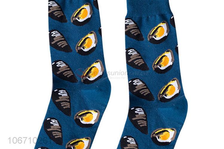 Newest Cute Pattern Men Cotton Mid-Calf Length Sock