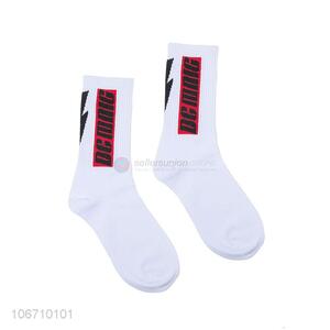 New Fashion Knitted Mid-Calf Crew Socks Men Cotton Socks