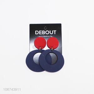 Promotion gift round painted alloy earrings ear stud