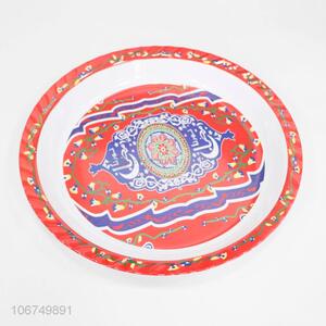 New design 16inch round printed melamine plate melamine dish