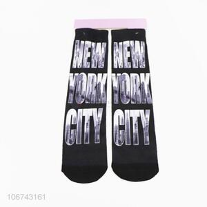 New Design New York City Printed Women Comfortable Socks