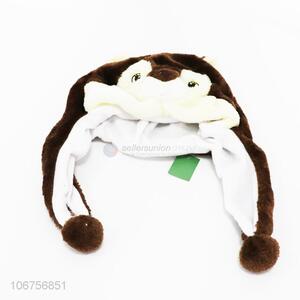 Premium quality <em>plush</em> animal head hat with arm warmer for children