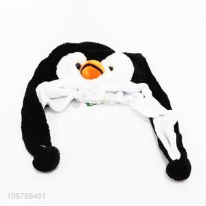 Wholesale soft <em>plush</em> animal penguin shaped hats <em>plush</em> animal head hat