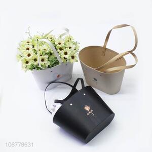 Wholesale exquisite handheld basket flower decoration paper gift box