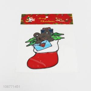 Wholesale Colorful Christmas Socks Pattern PVC Window Stickers