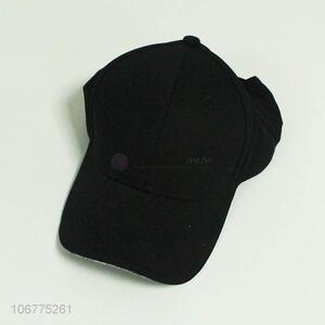 High Quality Black Cotton Baseball Cap For Man