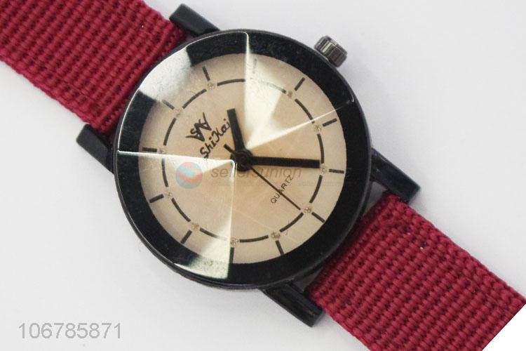 High Quality Colorful Cloth Watchband Watch For Women