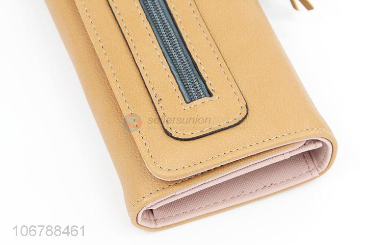 New Style PU Leather Long Purse With Tassel Zipper