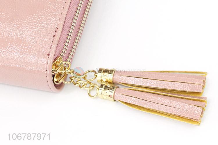 New Design Double Zipper Wallet Ladies Colorful Purse