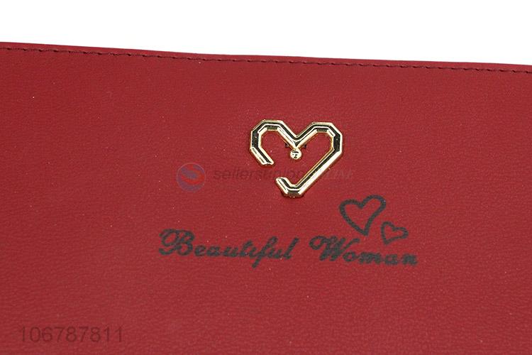 Good Sale PU Leather Double Zipper Long Purses For Women