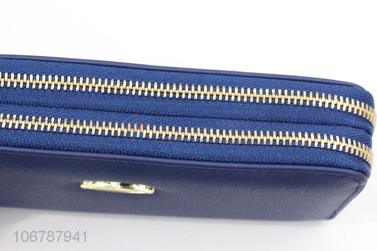 Hot Selling PU Leather Double Zipper Wallet For Women