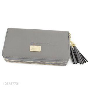 Fashion Style Double Zipper Wallet Ladies Handbag