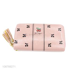 Fashion Pattern Long Wallet Tassel Zipper Purse For Women