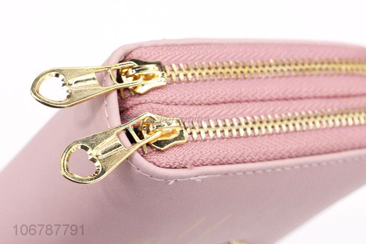 Wholesale Double Zipper Ladies Purse Best Wallet