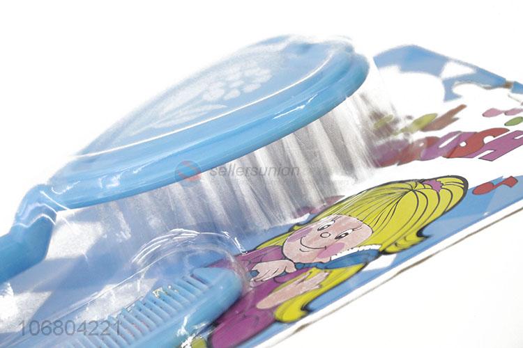 Best selling cartoon baby hair comb hair brush with rattle