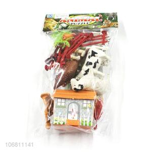 New Design DIY Pasture Animal Model Puzzle Toy Set