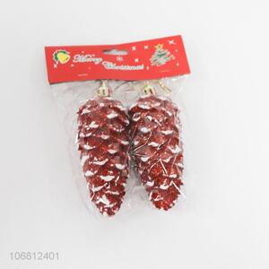 Recent design Christmas decoration glitter plastic pine cone