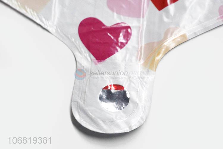 Lovely Printing Colorful Heart Shape Decorative Foil Balloon