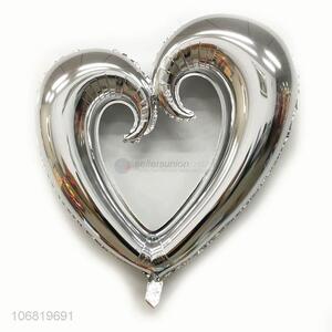 Good Quality Hollow Heart Shape Silver Foil Balloon