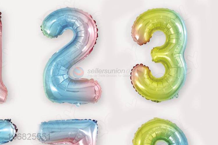 Best Price Gradient Rainbow Colors Number Balloon Foil Balloons