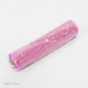 Latest Gold Wire Packing Mesh Belt Pink Gift Ribbon