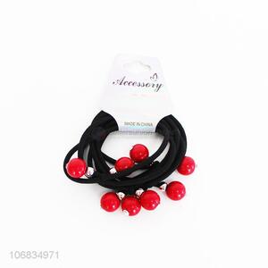 New arrival 4pcs red bead hair rings for children