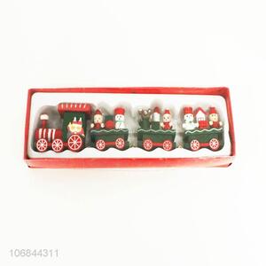 Best selling Christmas decoration wooden train toy  for kids