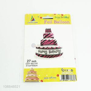 Custom Cake Shaped Children's Birthday Decoration Baby Party Supplies Foil Balloon