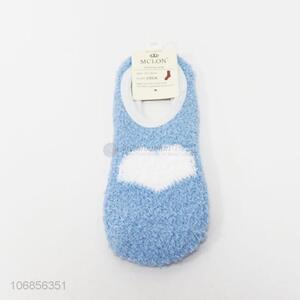 Promotional anti-slip ladies winter fluffy floor socks