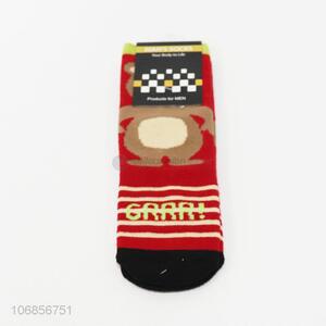 Promotional men cartoon animal cotton socks