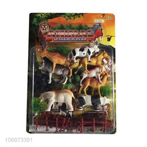 Cute Design Plastic Farm Animal Model Toy Set