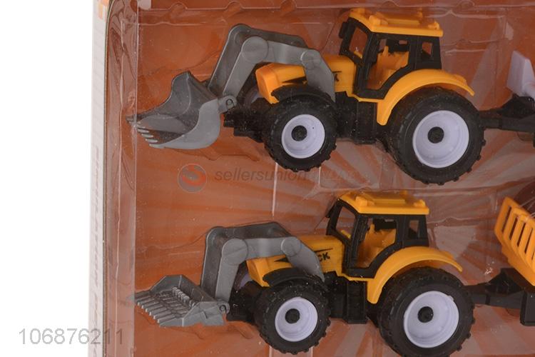 Reasonable Price Plastic Pull Back Cartoon Engineering Truck Friction Car Toys Set